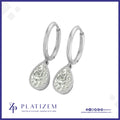 Pear Cut Diamond Bezel Set Huggie Drop Earrings for Women