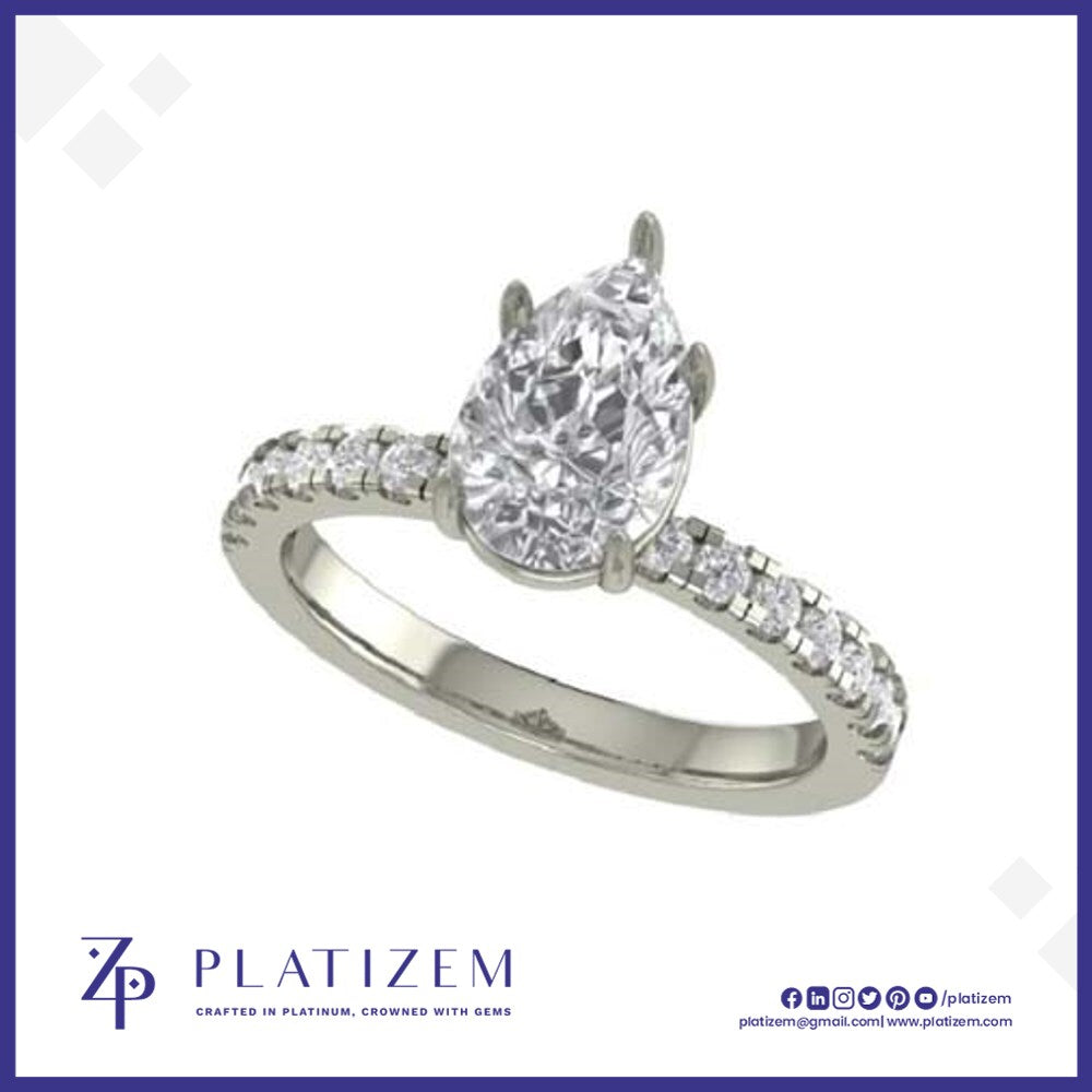 Pear Shaped Diamond Engagement Ring for Women
