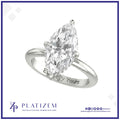 Marquise Diamond Solitaire Ring with Hidden Pavé Halo Detail