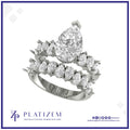 Pear Cut Diamond Bridal Set with Curved Diamond Wedding Band