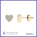 Diamond Pave Heart Stud Earrings for Women