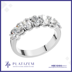 Oval Diamond Seven Stone Wedding Band for Women