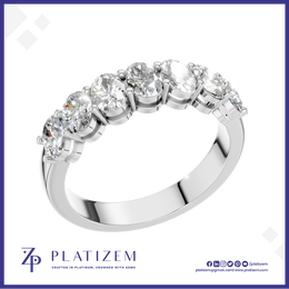 Oval Diamond Seven Stone Wedding Band for Women