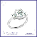 4.5 Carat Emerald Cut Three Stone Engagement Ring for Women