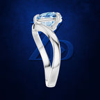 Pear Shaped Blue Diamond Bypass Ring for Women