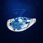 Pear Shaped Blue Diamond Bypass Ring for Women