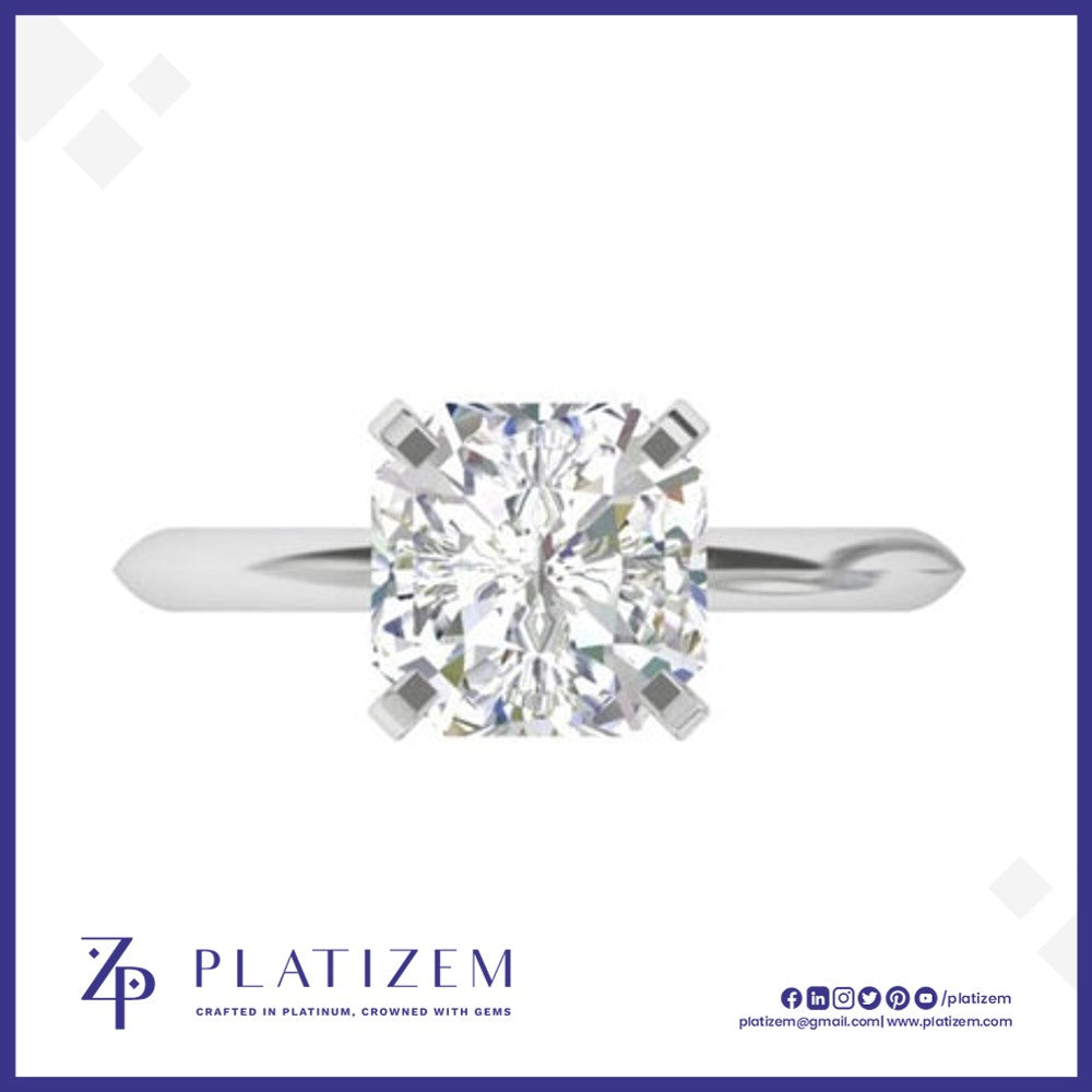 Radiant Square Diamond Solitaire Ring for Women