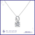 Round Diamond Solitaire Loop Pendant Necklace for Women