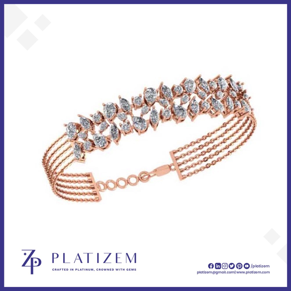 Mixed Shape Diamond Cluster Tassel Necklace for Women