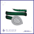Snake Wrap Diamond Emerald Cluster Ring for Women
