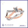 0.5 Carat Emerald Cut Diamond Bow Ring for Women