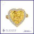 Heart Shaped Yellow Sapphire Halo Ring for Women