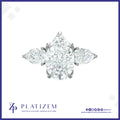 Pear Shaped Three Stone Diamond Engagement Ring for Women