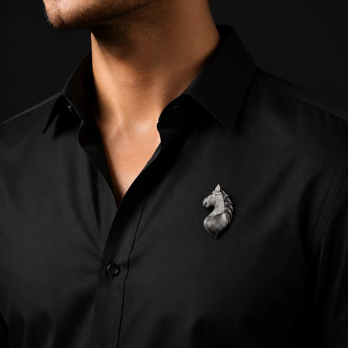 Unicorn Brooch for Men with Lab Grown Diamonds