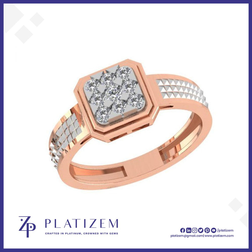 Lab Grown Diamond Pave Octagon Signet Ring for Men
