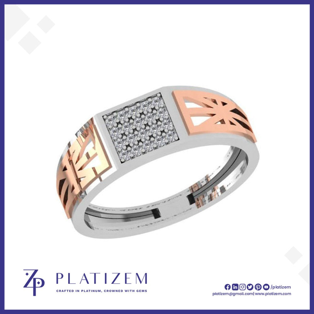 Diamond Pave Cutout Design Ring for Men