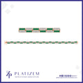 Green Gemstone Link Diamond Bracelet Design