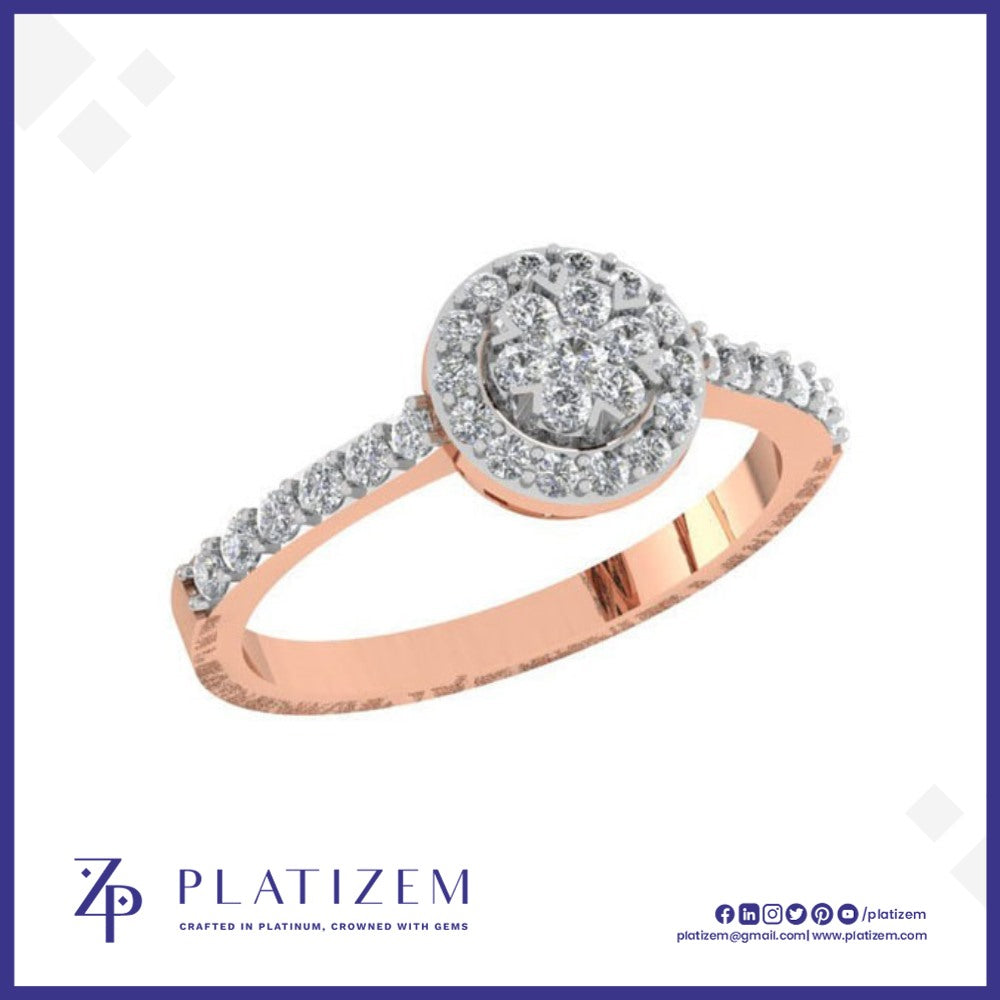 Round Diamond Cluster Ring Wrapped in a Halo of Smaller Stones