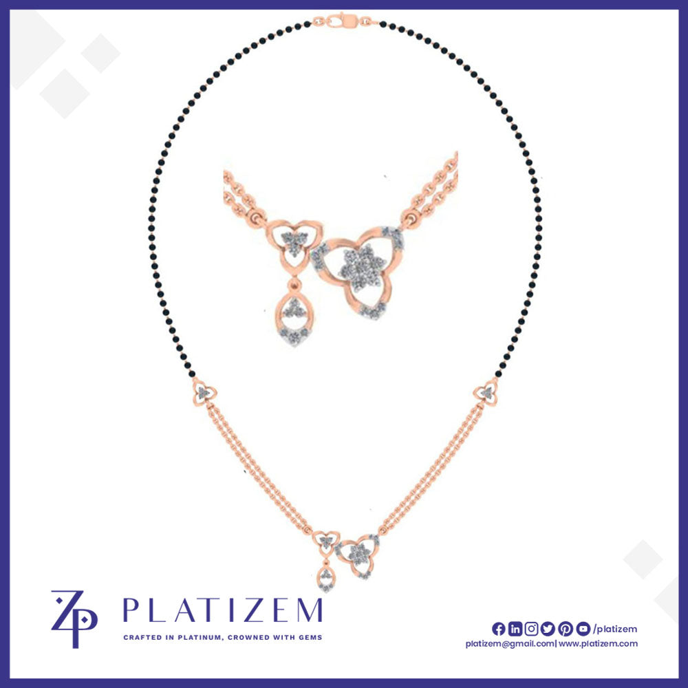 Floral Diamond Mangalsutra Necklace Design