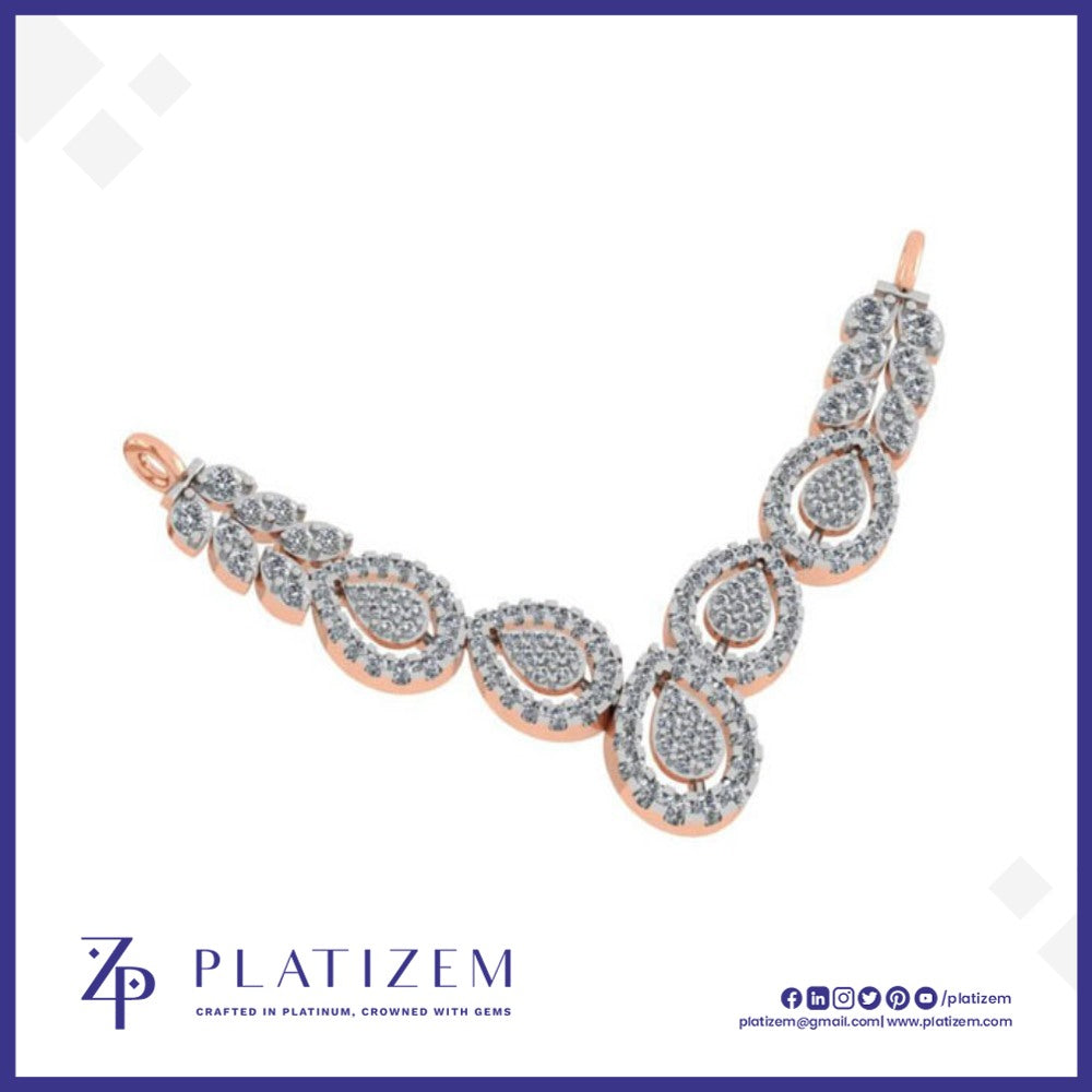 Graduated Pear Cluster Diamond Necklace