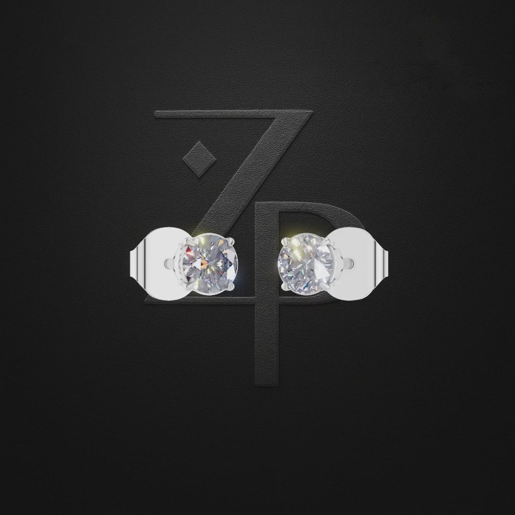 Moissanite Laboratory Grown Diamond Earrings Round