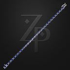 Sapphire And Laboratory Grown Diamond Tennis Bracelet