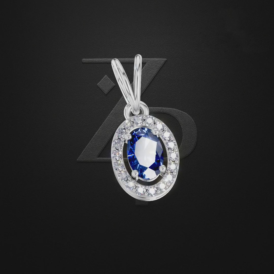 Sapphire And Laboratory Grown Diamond Pendant