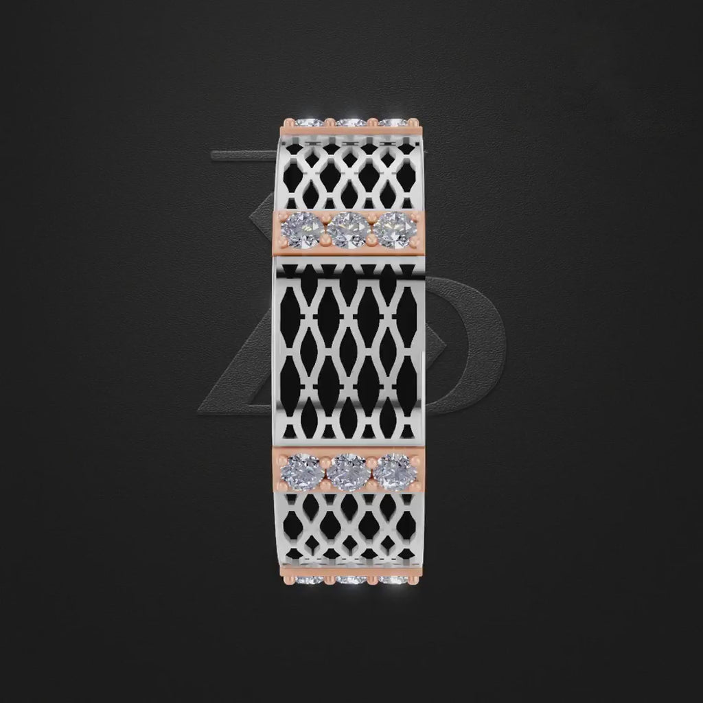 Laboratory Grown Diamond Studded Wedding Band