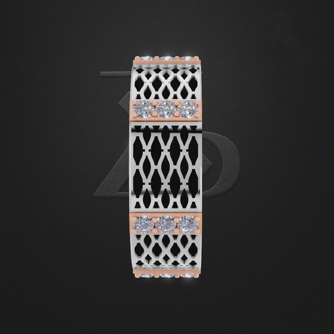 Laboratory Grown Diamond Studded Wedding Band