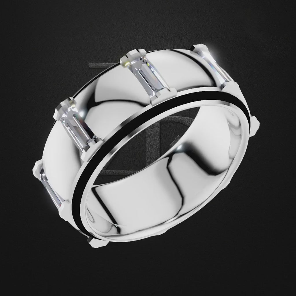 Platinum Pt950 Lab Grown Diamond Wedding band