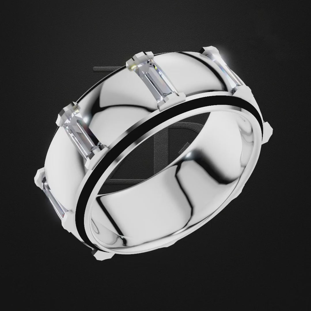Platinum Pt950 Lab Grown Diamond Wedding band