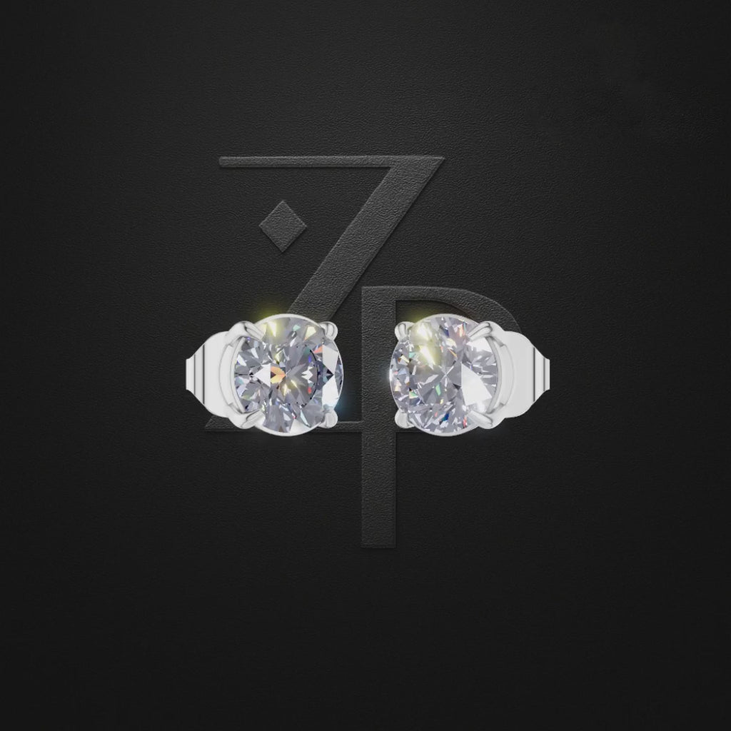 2 Carat Round Laboratory Grown Diamond Earrings