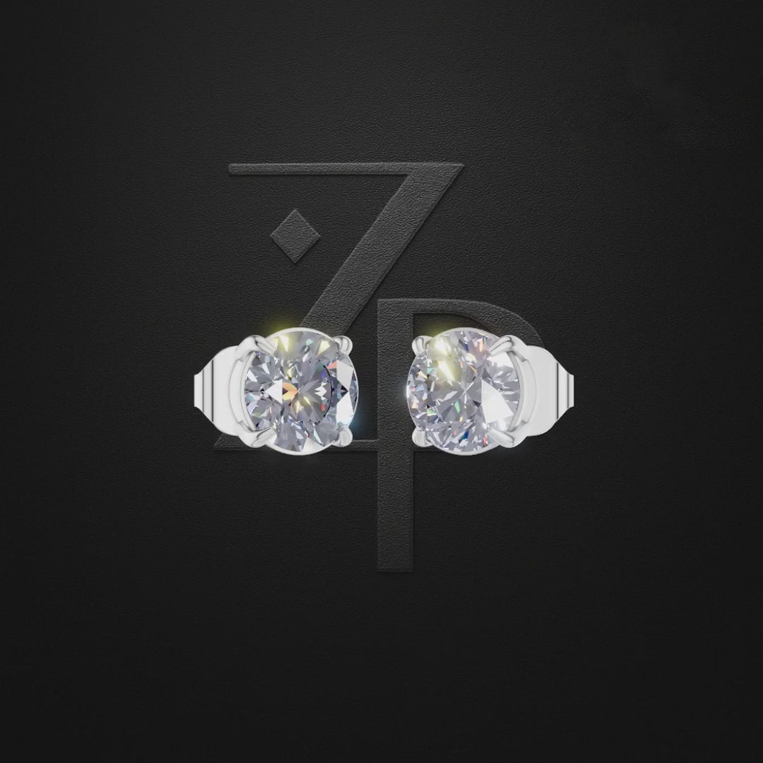 2 Carat Round Laboratory Grown Diamond Earrings