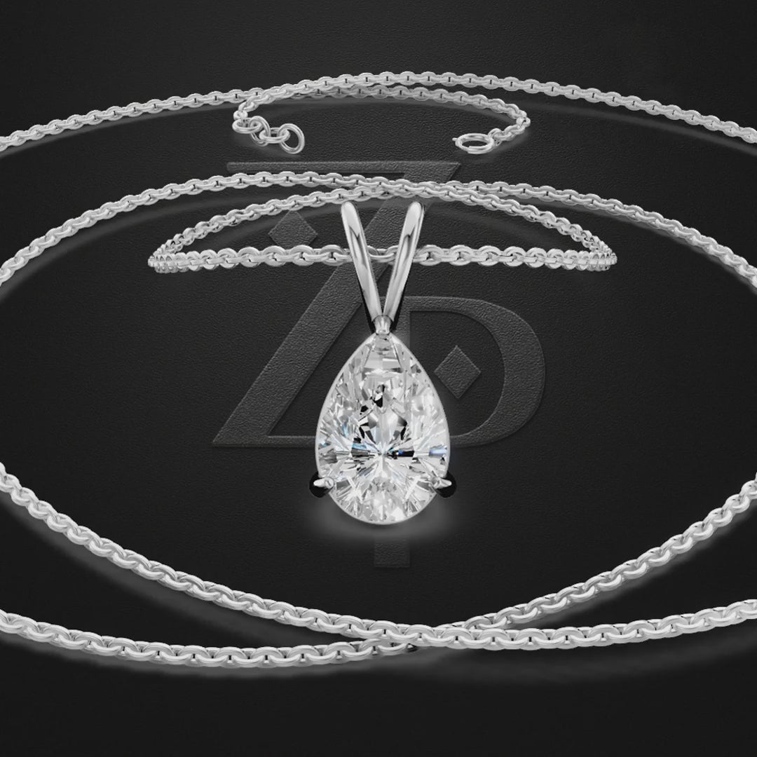 1 Carat Pear Laboratory Grown Diamond Pendant