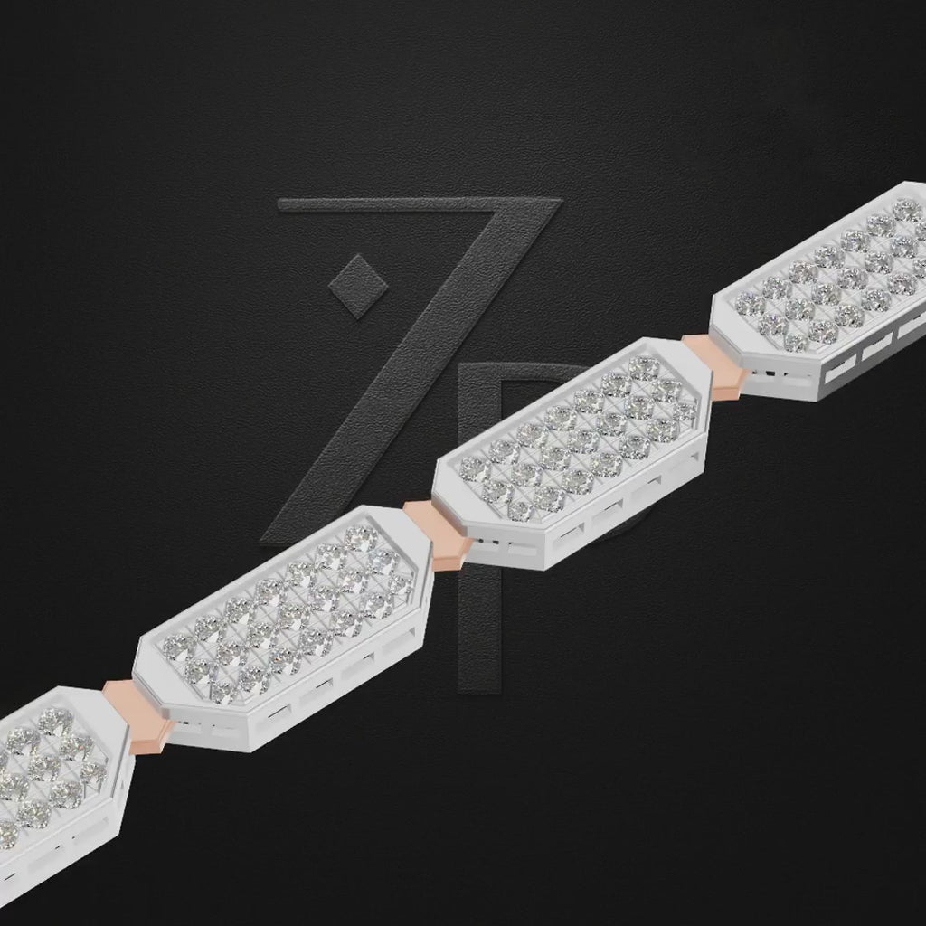 Laboratory Grown Diamond Studded Platinum Chain for Men