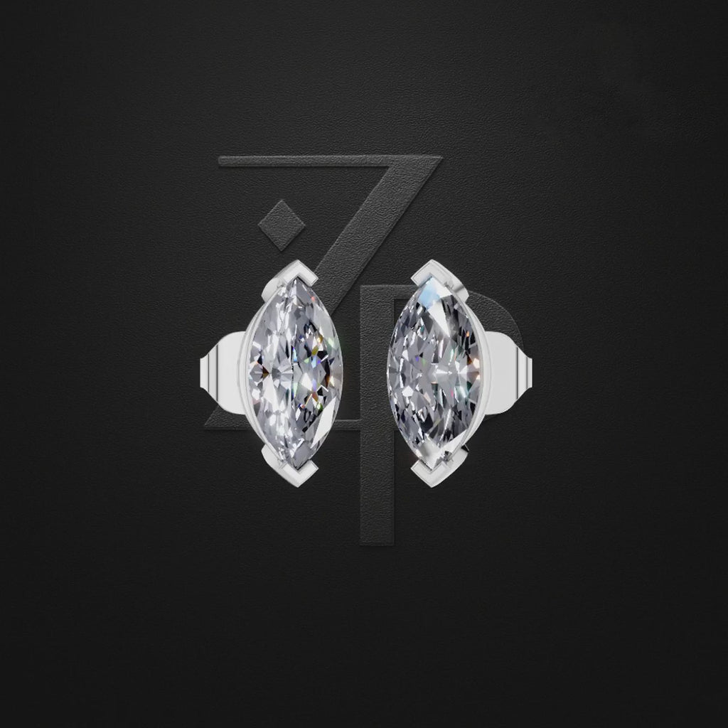 Marquise Laboratory Grown Diamond Stud Earrings 14kt Gold