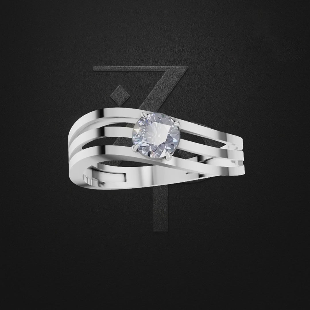 Round Cut Moissanite Laboratory Grown Diamond Ring