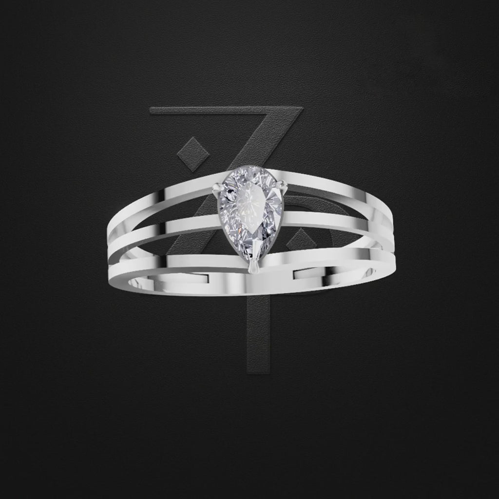 Pear Cut Solitaire Engagement Ring