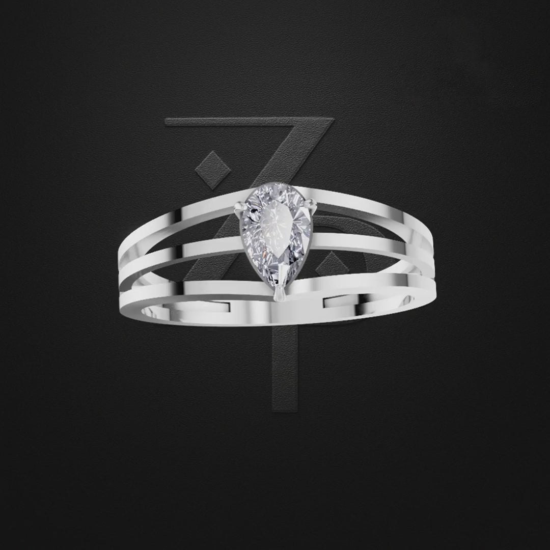 Pear Cut Solitaire Engagement Ring