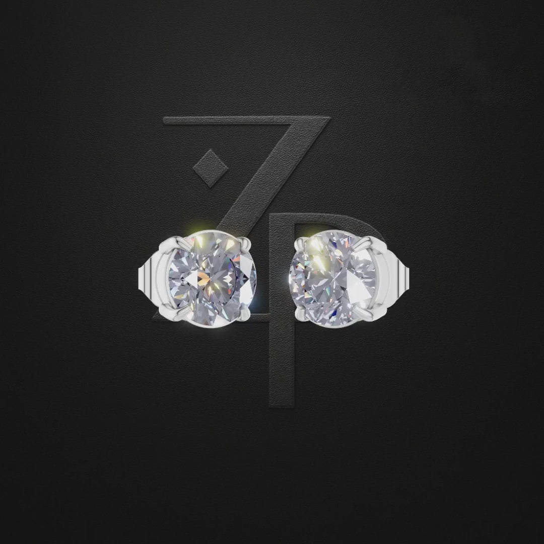 Round Laboratory Grown Diamond Studs For Women