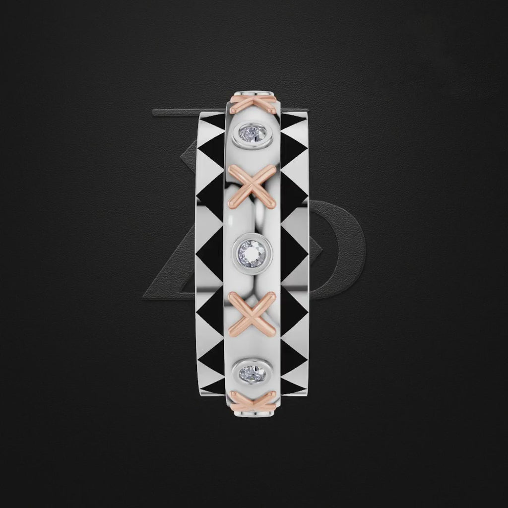 Black Enamel Laboratory Grown Diamond Ring