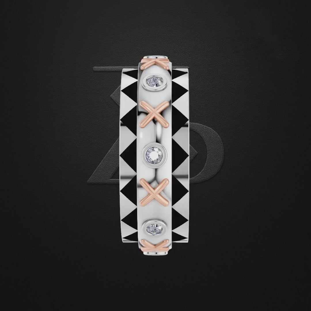 Black Enamel Laboratory Grown Diamond Ring