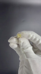 2.5 Carat Fancy Vivid Yellow Cushion Cut Lab Grown Diamond Engagement Ring