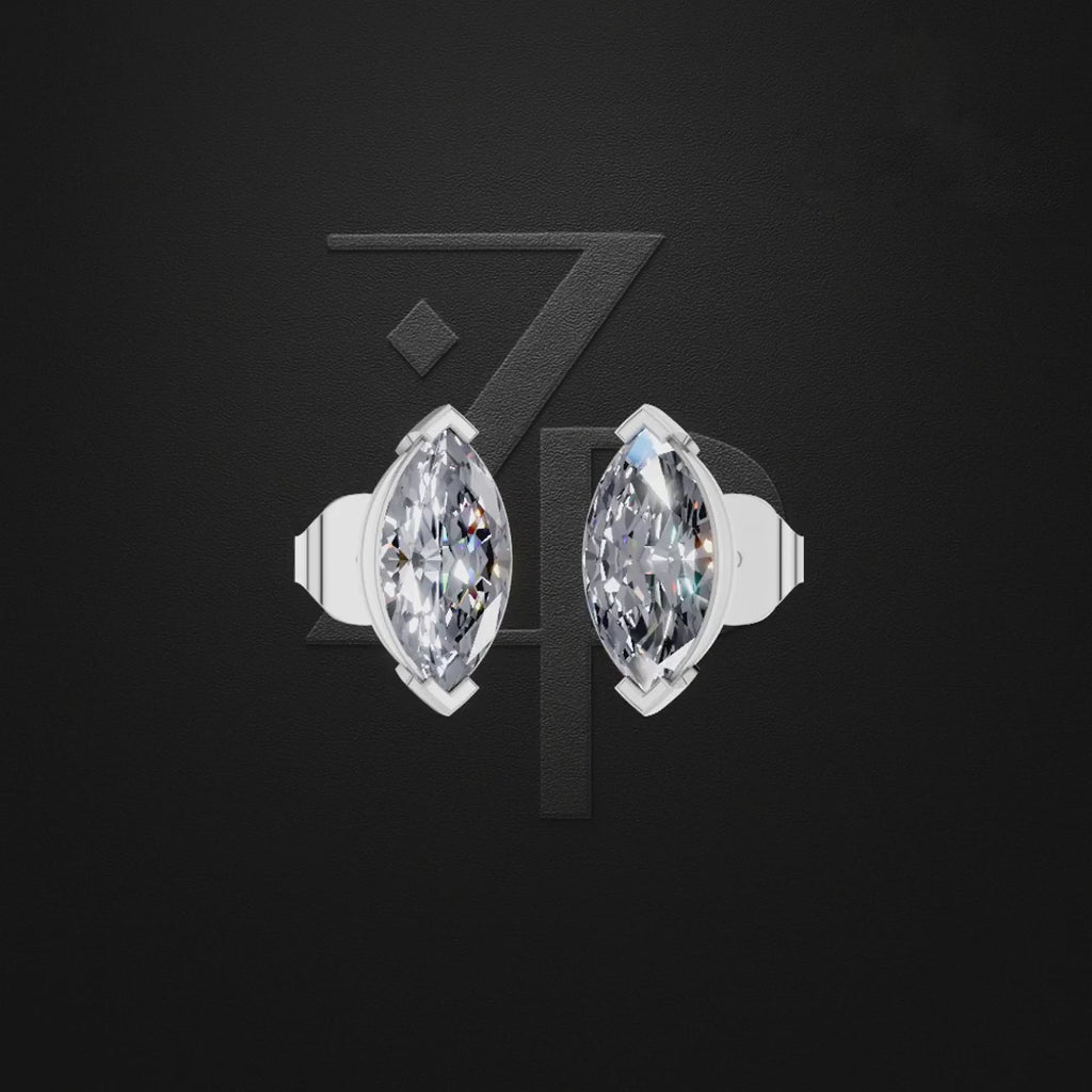 2 Carat Marquise Laboratory Grown Diamond Earrings