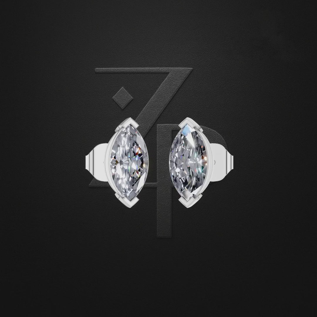 2 Carat Marquise Laboratory Grown Diamond Earrings