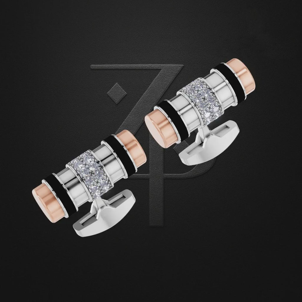 Laboratory Grown Diamond Studded Platinum Cufflink
