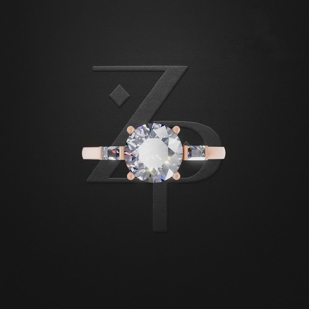 Round Cut Solitaire Diamond Engagement Ring Elegant Bridal Jewelry