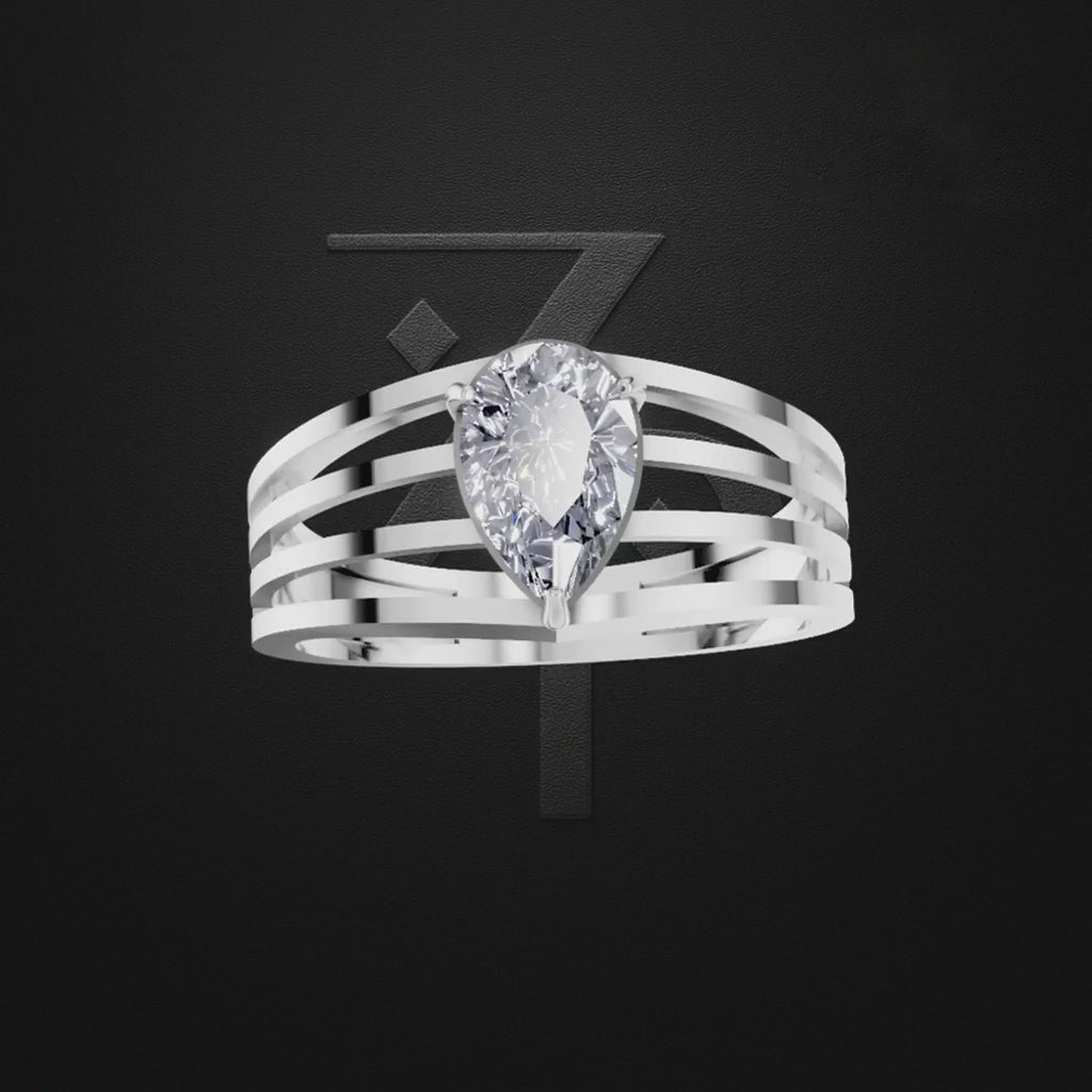 1 Carat Pear Shaped Laboratory Grown Diamond Ring