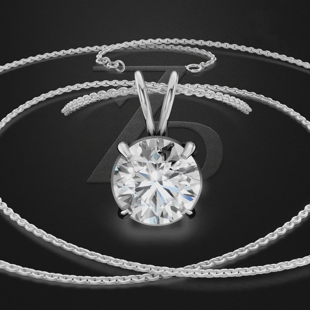2 Carat Laboratory Grown Diamond Solitaire Pendant Necklace