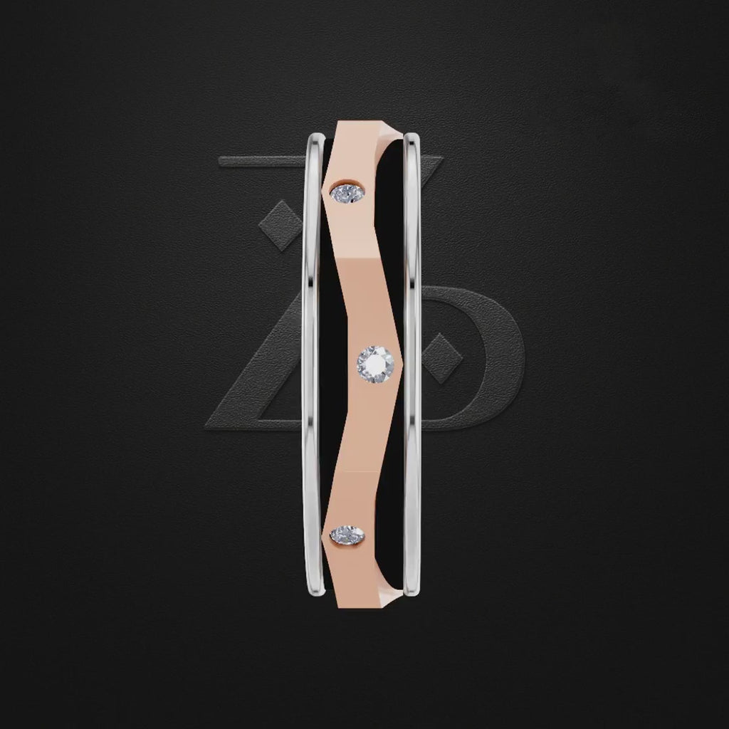 Platinum And Rose Gold Wedding Band